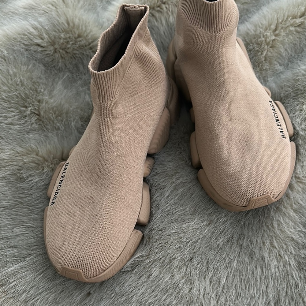 Balenciaga Tan Athletic Sock Sneakers